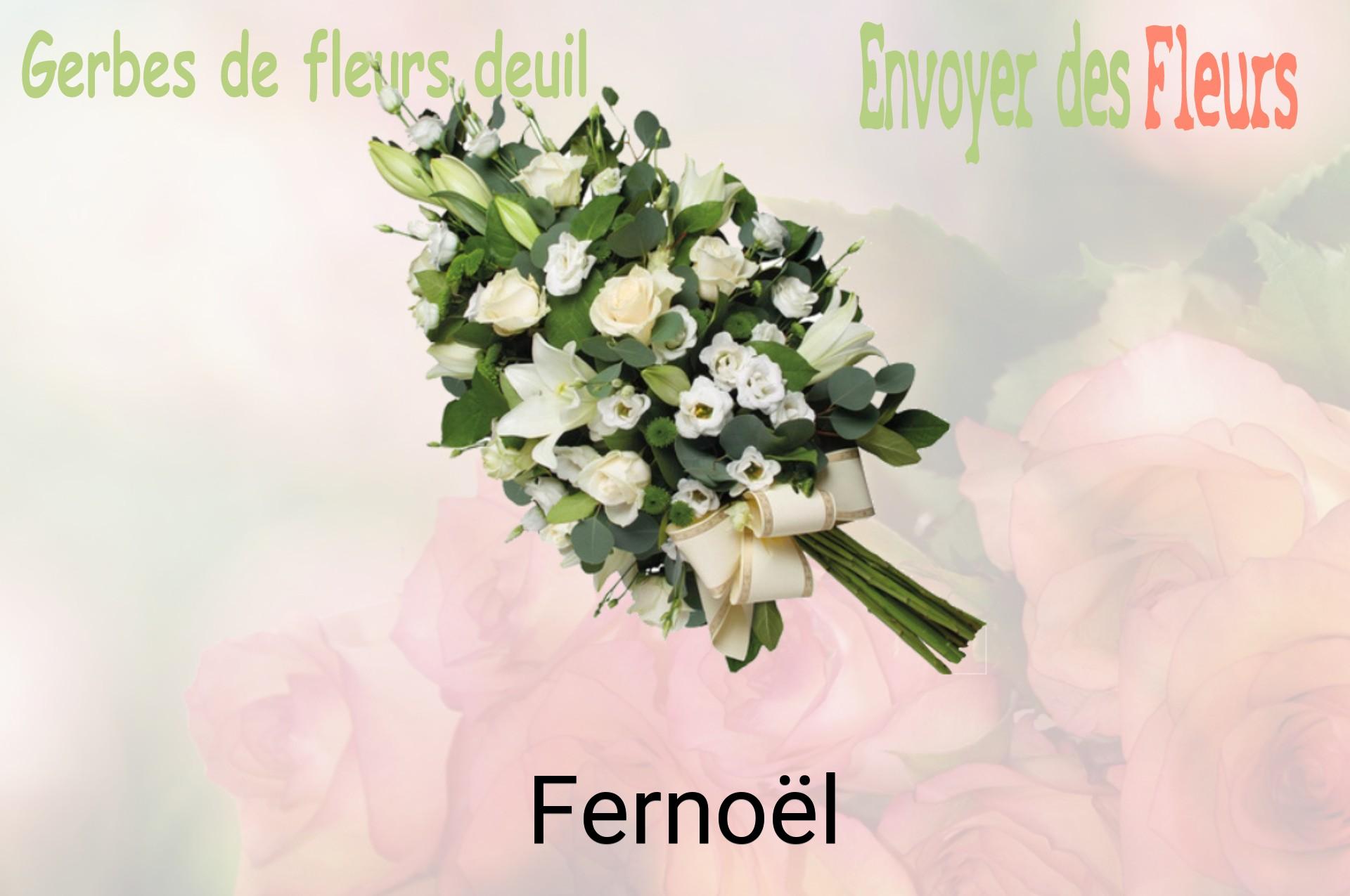 Gerbe de fleurs de deuil livrée à Fernoël